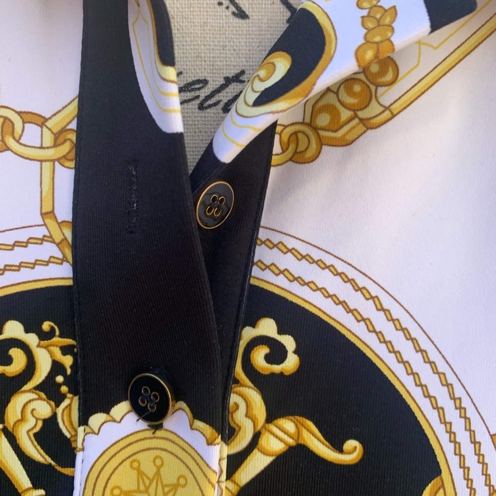 J Mclaughlin Short Sleeve Pullover Button Up Top - image 3